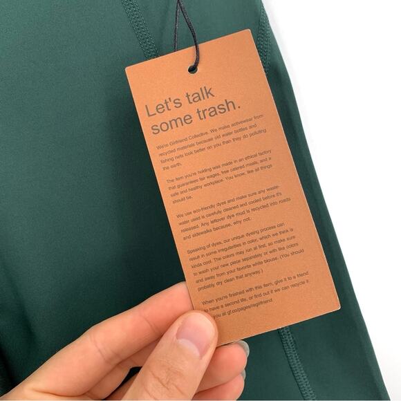 NWT GIRLFRIEND COLLECTIVE High-Rise Bike Short Moss Green S - Picture 2 of 5